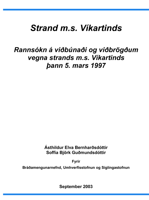 Strand m.s. Vikartinds - smelltu til að hlaða niður skýrslu